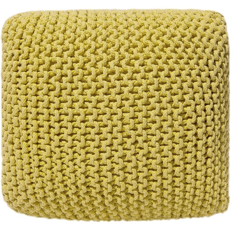 Beliani - Pouf Gelb Baumwolle Rechteckig Modern/Minimalismus