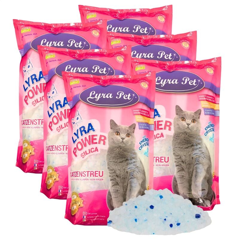 Lyra Pet - 6 x 5 Liter ® Lyra Power Silica Silikat Katzenstreu