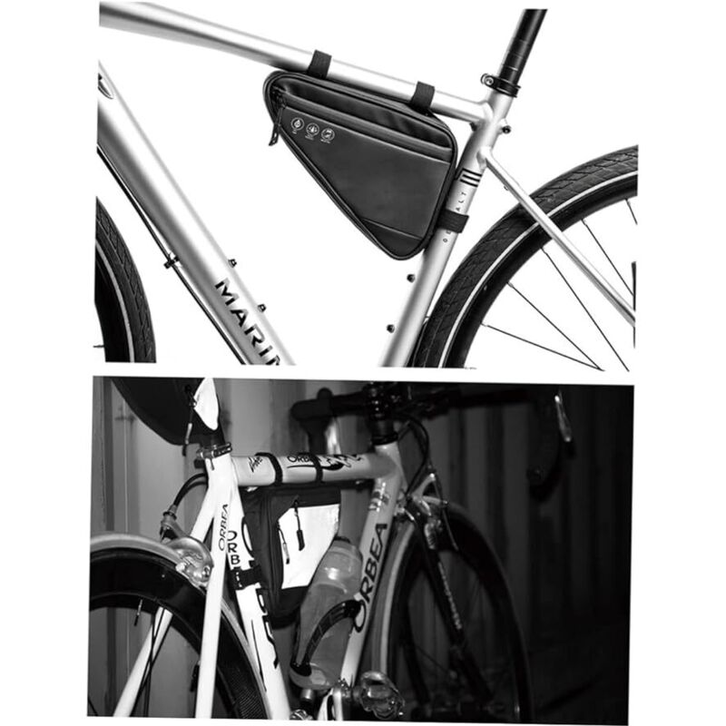 Praktische dreieckige Fahrradtasche für Rennrad und Fahrrad, wasserdicht mit Reflektorstreifen, für Werkzeug und Fahrradzubehör
