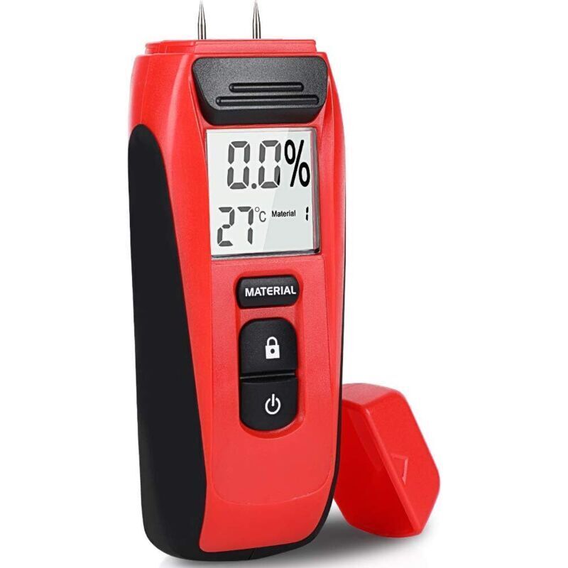 Präzisions-Hygrometer, Feuchtigkeitsmessgerät mit LED-Anzeige und 2 Sonden, geeignet zur Erkennung von Holz, Wänden und Baumaterialien