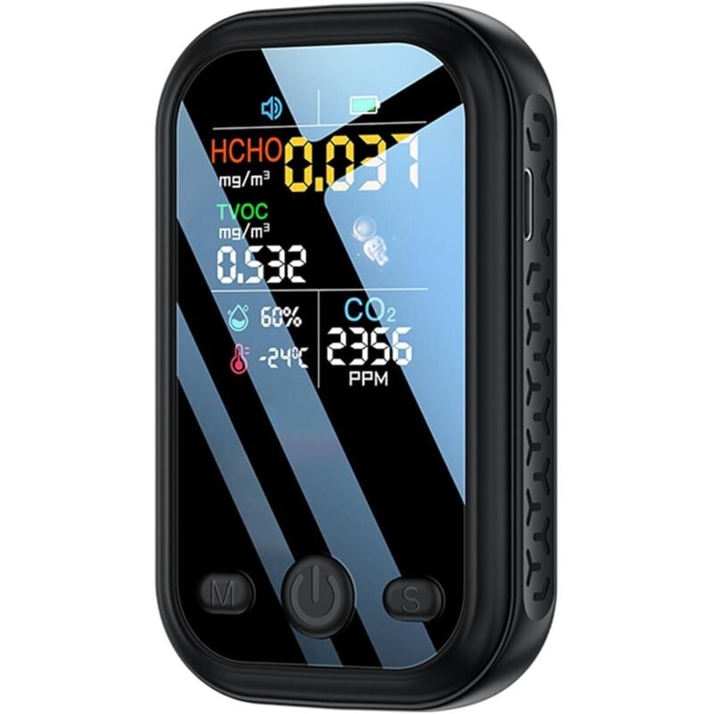 Präzisionsgerät für CO2-Überwachung mit Temperatur- und Feuchtigkeitsmesser CO2 Digitale Monitore für gesünderen Lebensraum(schwarz)