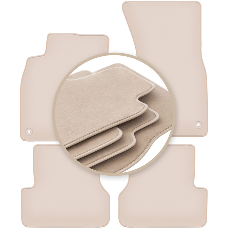 PREMIUM beige Fußmatten für: Audi A7 Coupé, Sportback 2011-