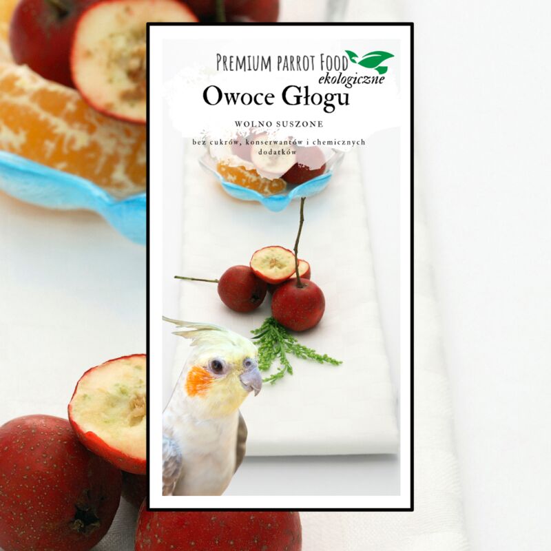 Premium Papageienfutter Bio-Weißdornbeeren Snack oder gesunde Nahrungsergänzung für alle Papageien 50g