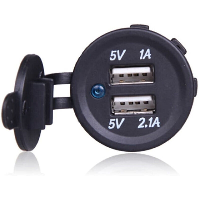 Trade Shop Traesio - Trade Shop - ladebuchse 1A 2.1A 12V motorrad wasserdicht dual usb port atv boot auto -