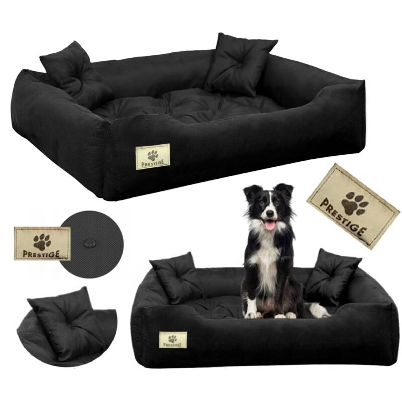 PRESTIGE Laufstall Hundebett 130x105 cm wasserdicht schwarz