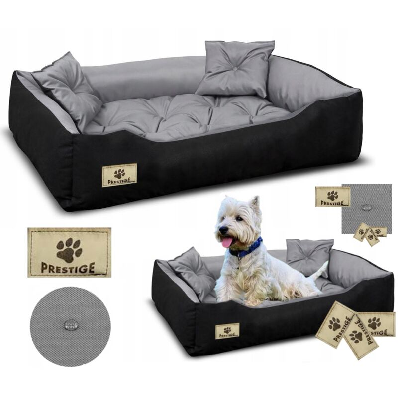 PRESTIGE Laufstall-Hundebett 75x65 cm, wasserdicht, grau