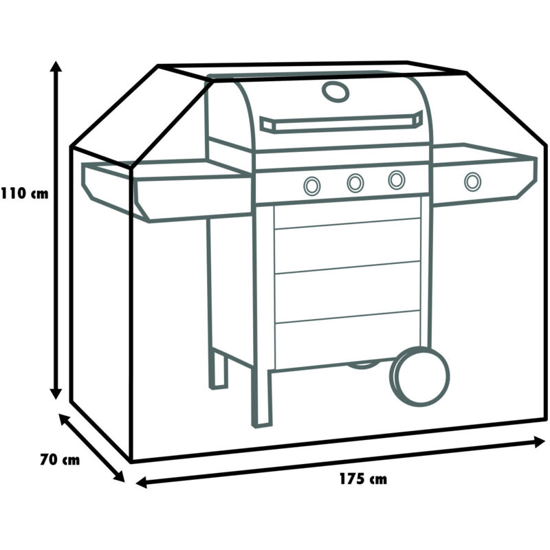 Primaster - atmungsaktive Schutzhülle Gasgrill 175x70x110 cm Grillwagen Abdeckung