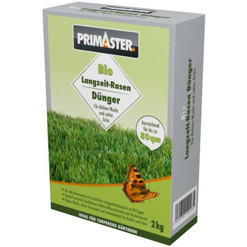 Primaster Bio Langzeit Rasendünger 2 kg für 80 m² Dünger