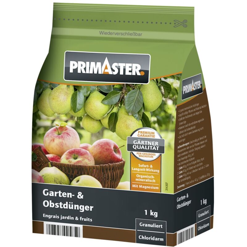 Primaster - Gartendünger Garten und Obst Garten Pflanzendünger Beet Dünger 1kg