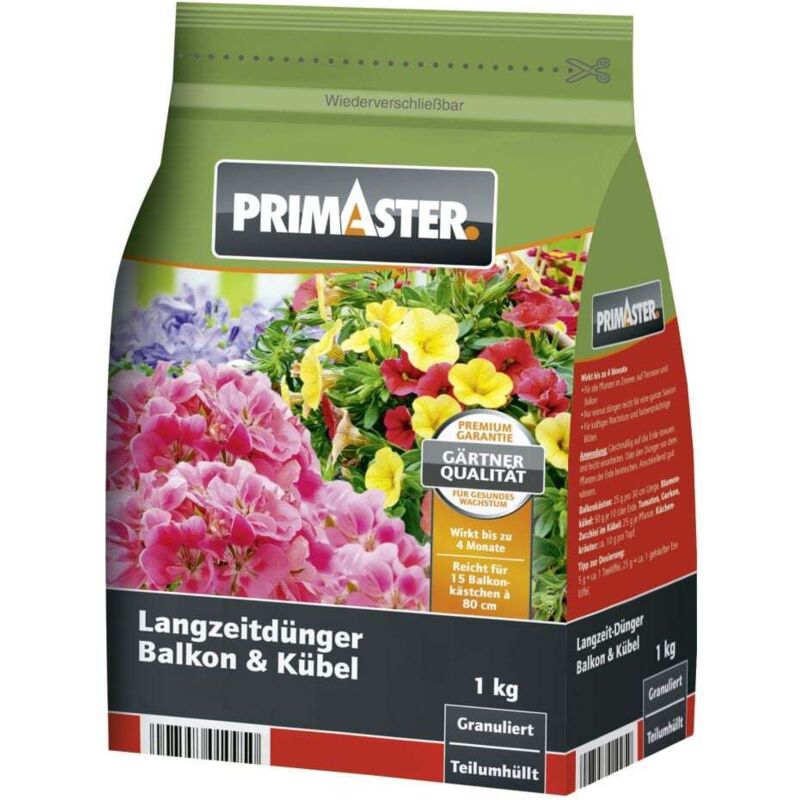 Primaster - Langzeitdünger Balkon und Kübelpflanzen 1 kg Dünger