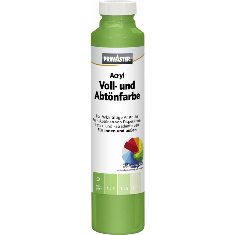 Voll- und Abtönfarbe 750ml Apfelgrün Matt Acryl Dispersionsfarbe - Primaster