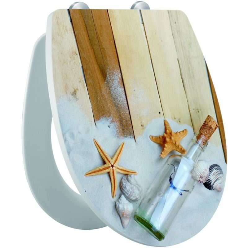 Primaster - WC-Sitz mit Absenkautomatik Flaschenpost weiß Toilettensitz abnehmbar