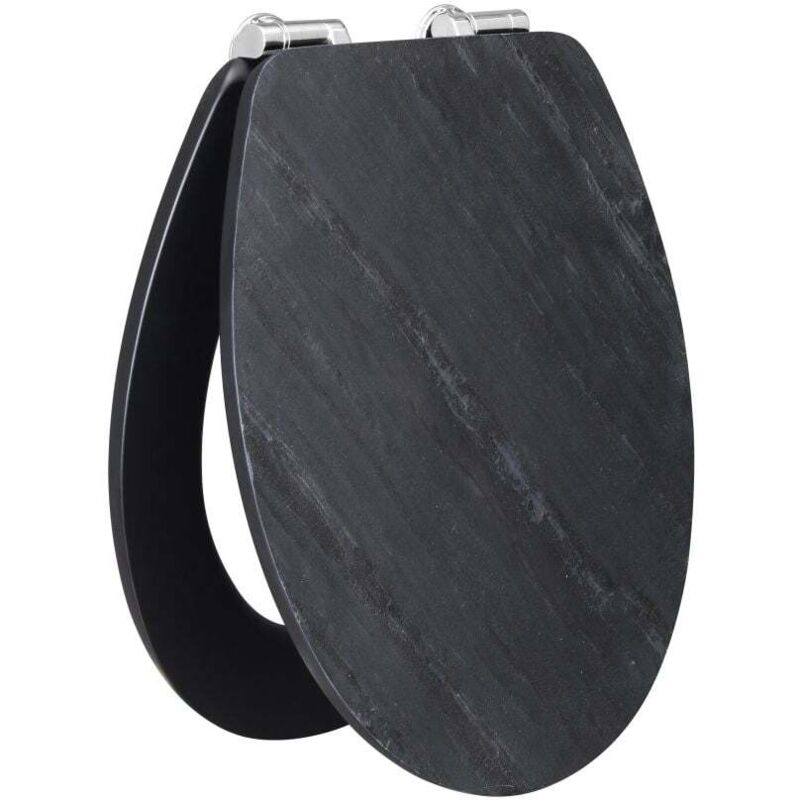 Primaster - WC-Sitz mit Absenkautomatik Schiefer schwarz WC-Sitz