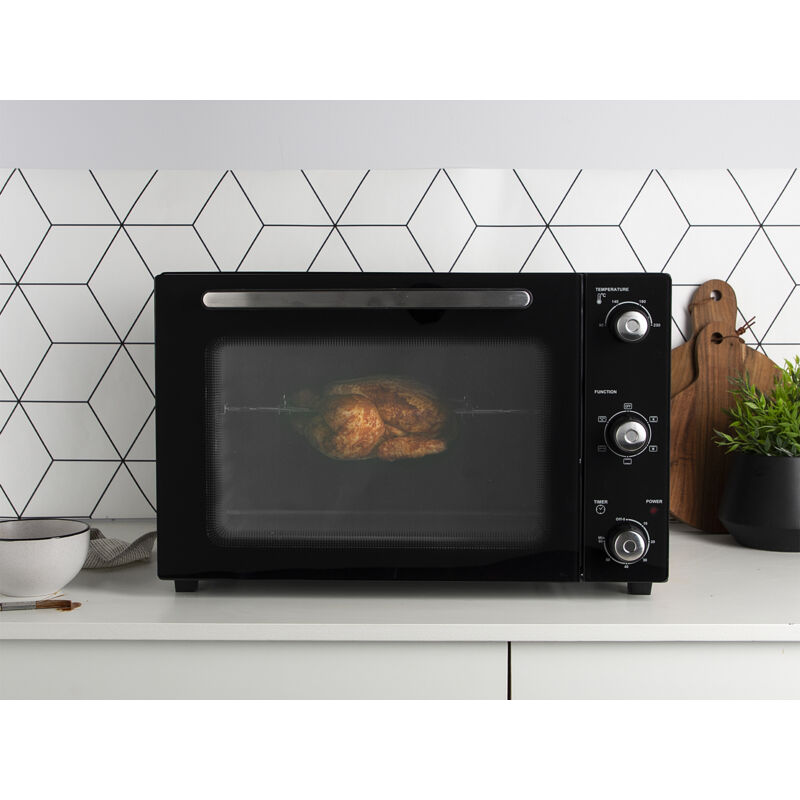 Mini Backofen 32 Liter, Timer, Grill, Drehspieß, Ober & Unterhitze - 1500 Watt