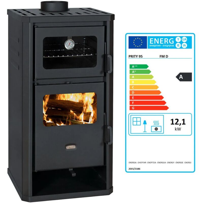 Prity - eek a fm d Kaminofen mit Backofen - 12.1 Kw