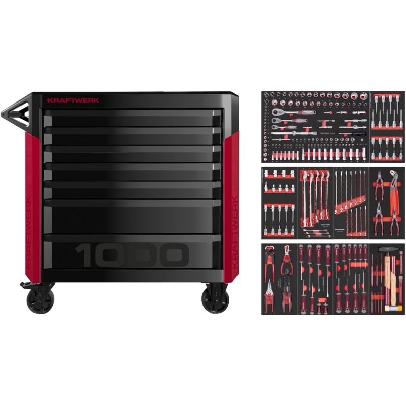 PRO LINE Werkstattwagen PT1000 7 Schubladen 221-tlg.