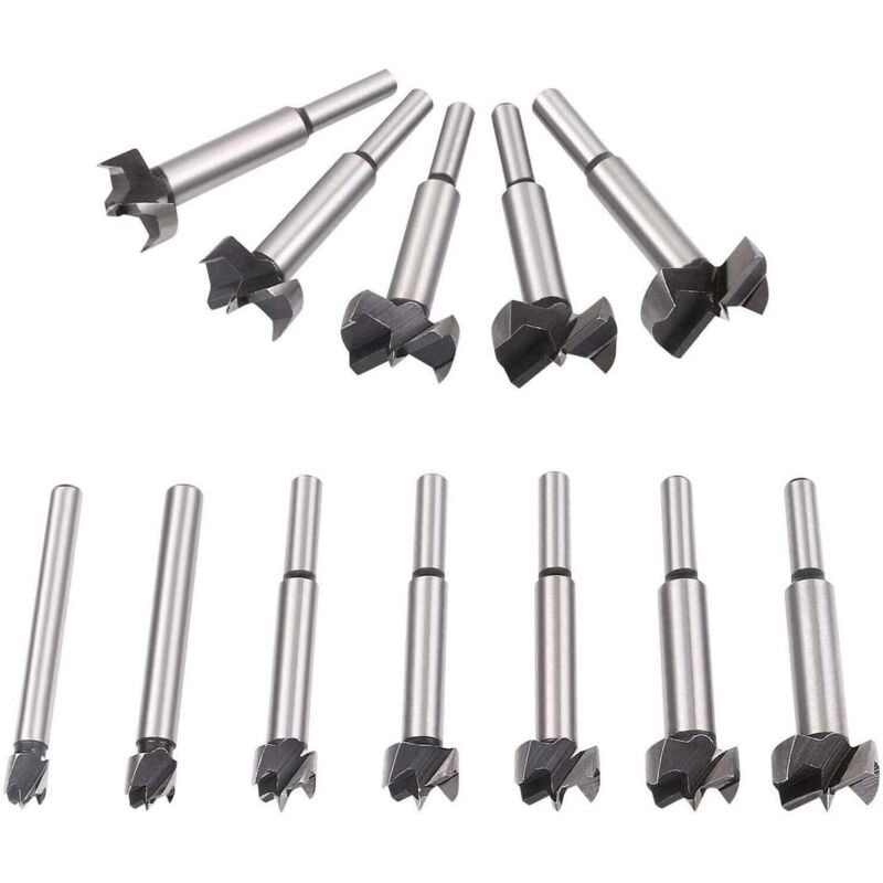 Professional ForstnerBohrer, 12 Stück Forstner Bit, Cutter mit Rundschaft, Bohrer für Holz, Zubehör Bohrmaschine für
