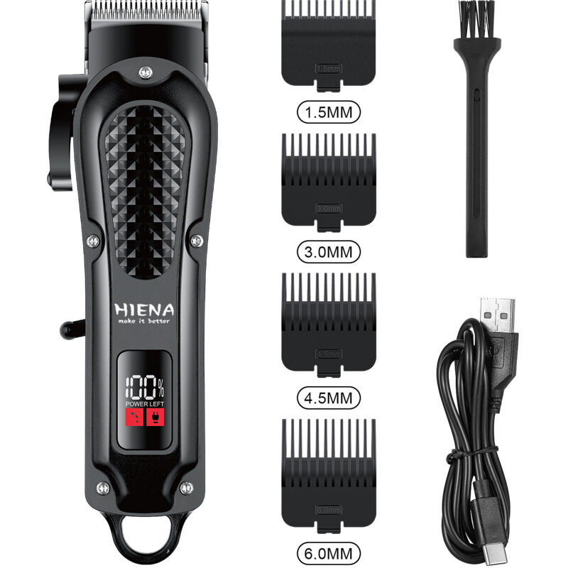 Professioneller Herrenhaarschneider, kabelloser und kabelgebundener Barbiertrimmer, wiederaufladbarer Barttrimmer, LED-Anzeige, Geschenk für Männer