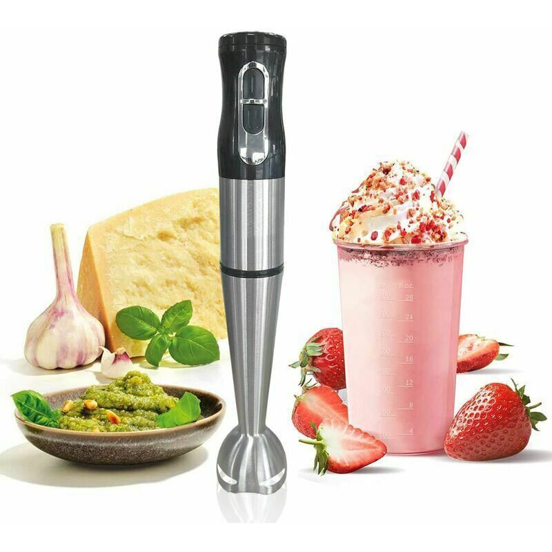 Professioneller Stabmixer, elektrischer Rührbesen, Anti-Spritz-Zerkleinerer, Edelstahl-Mixer 700 w, 1000 U/min, Mixer-Roboter für Smoothies, Suppen,
