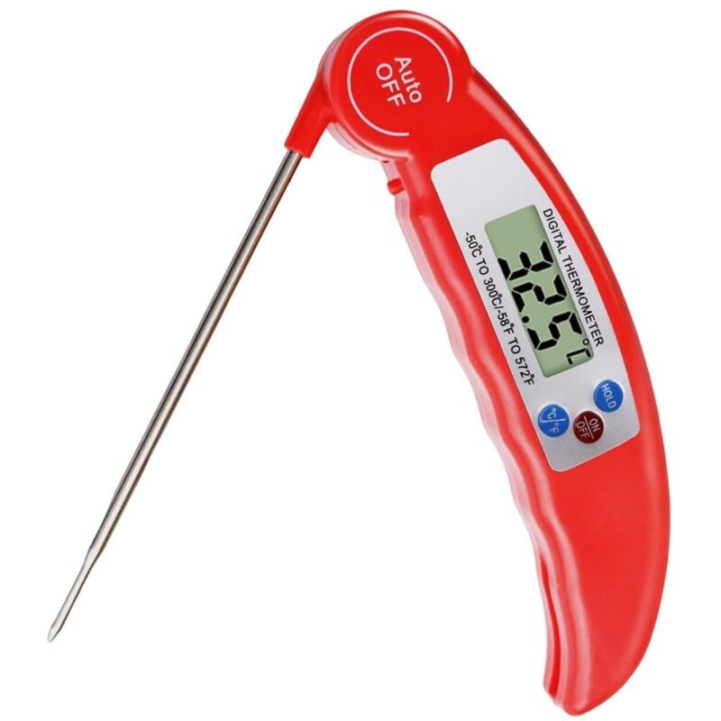 Professionelles Küchenthermometer mit 3-s-Sofortablesung, ±0,1 °C Genauigkeit, LCD-Display mit Hintergrundbeleuchtung, Kochthermometer, ideal für