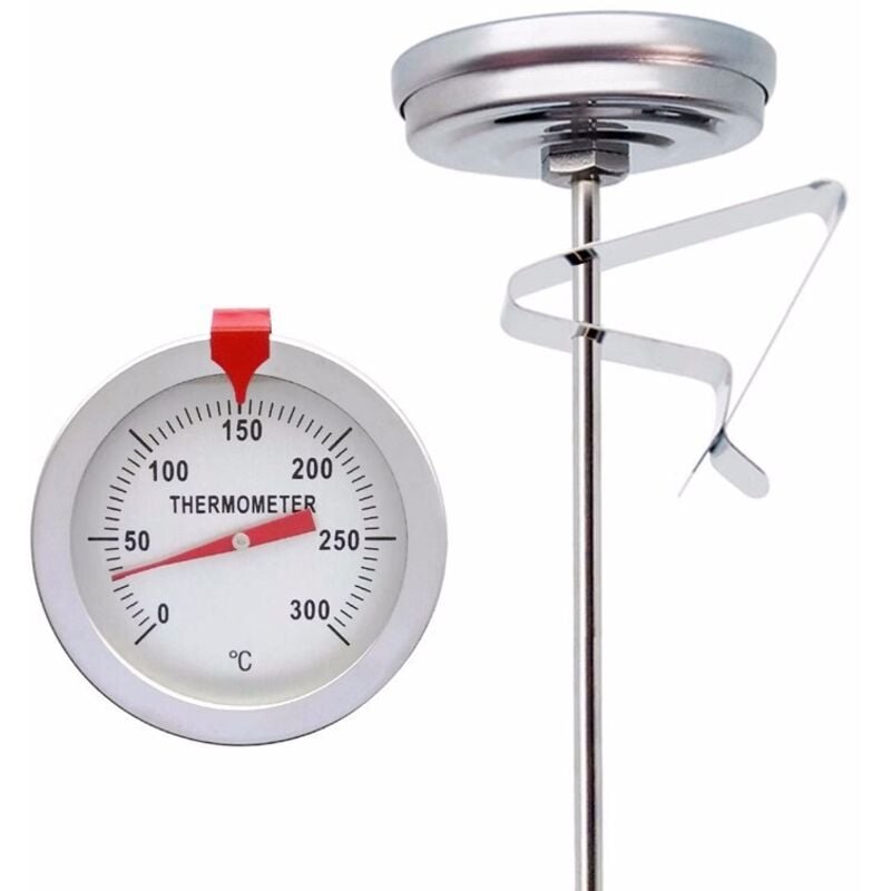 Professionelles Ofenthermometer aus Edelstahl mit langem Temperaturfühler (30 cm), Ersatzteil für Pizzaofen, Holzofen, Steinofen, Grill