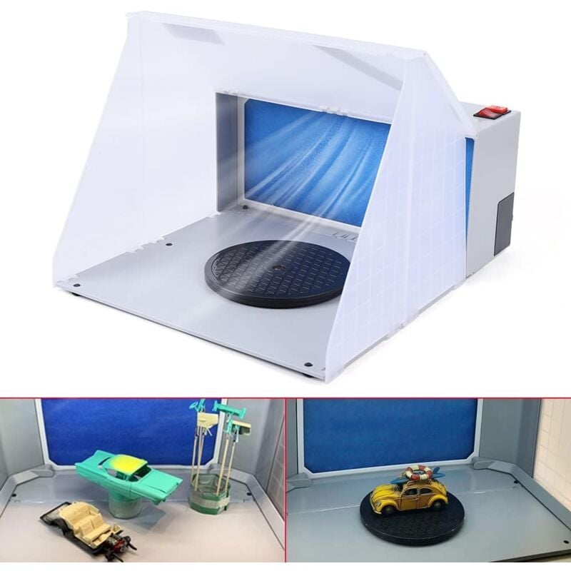 Profi Airbrush Absauganlage, 220V Airbrush Zubehör, Mini Absauganlage 3m³/min Farbnebel Absauganlage Absaugsystem Tragbar Spritzkabine für Farbnebel