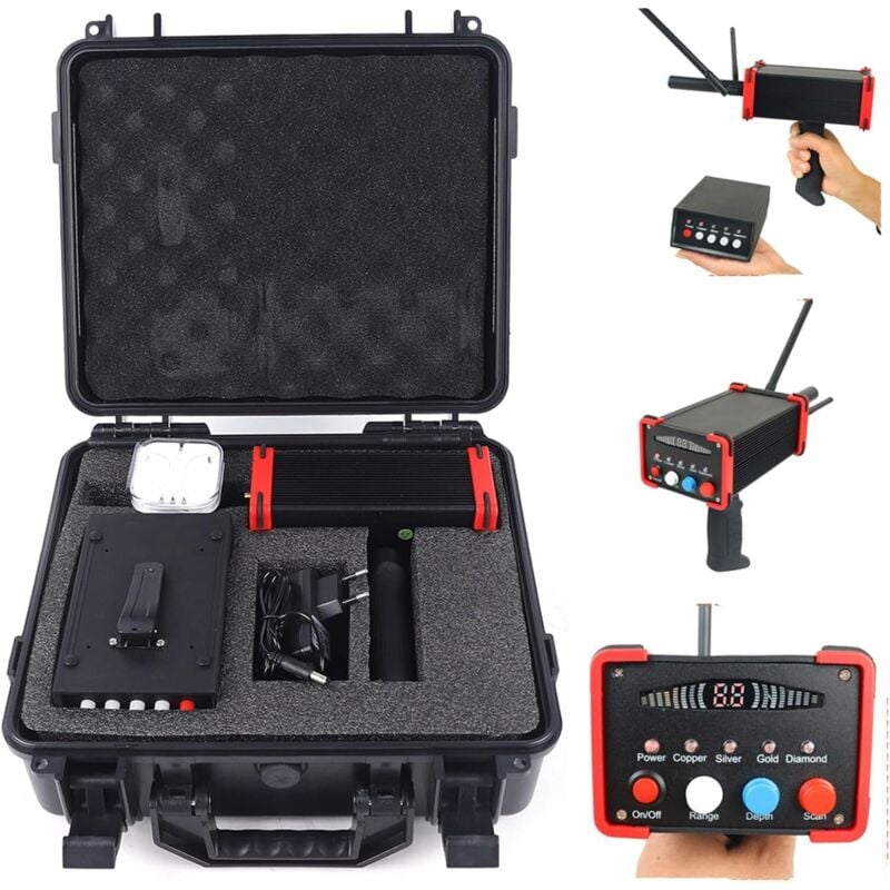 Profi Metalldetektor Handheld Golddetektor mit Dual Probe Gold Silber Detector Metalldetektor Gold-Diamant-Scanner Bildschirm Detektionstiefe 16M,