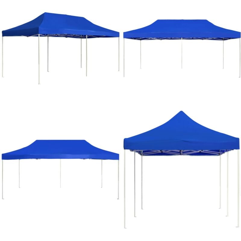 Profi-Partyzelt Faltbar Aluminium 6x3 m Blau - Outdoor-Pavillon - Gartenzelt - Partyzelt Blau - Markisenzelt - Sommergarten - Home & Living