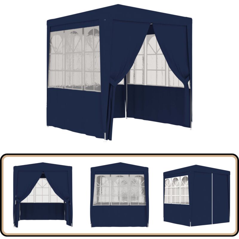 Profi-Partyzelt mit Seitenwänden 2×2m Blau 90 g/m² - Gartenzelt - Partyzelt - Outdoor Zelt - Pavillon - Sonnenschutz