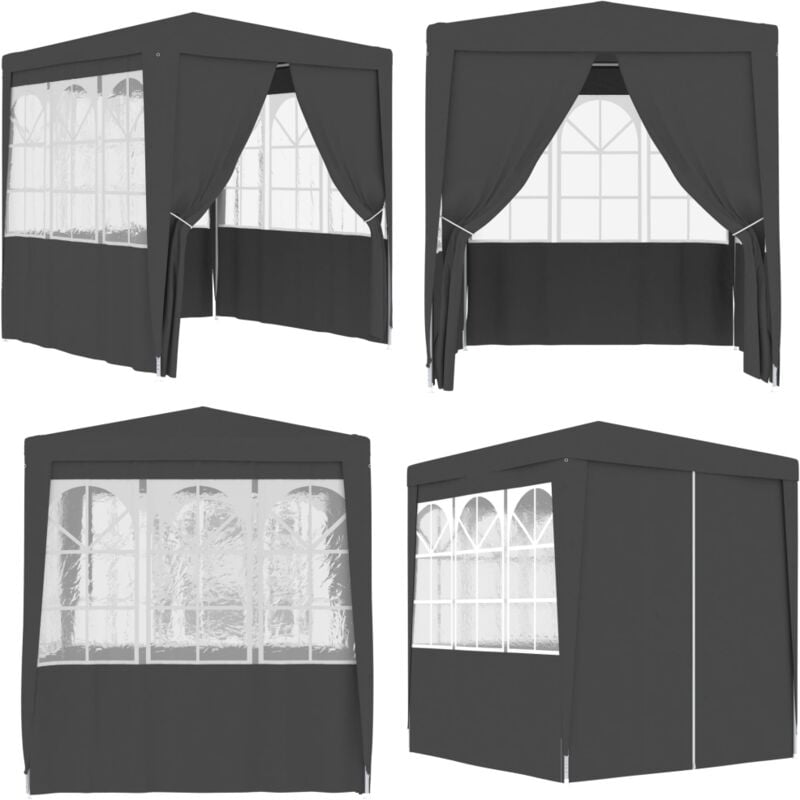 Vidaxl - Profi-Partyzelt mit Seitenwänden 2,5×2,5m Anthrazit 90 g/m² - Gartenzelt - Partyzelt - Outdoor Zelt - Pavillon - Grillplatz - Home & Living