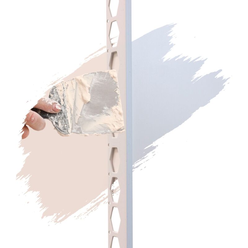 Pvc Abschlussprofil, Abschlussleiste, Kantenschutz 2,5m Weiß, Putzschienen aus hart pvc, für Innen- & Außenputz - 25 x 6mm