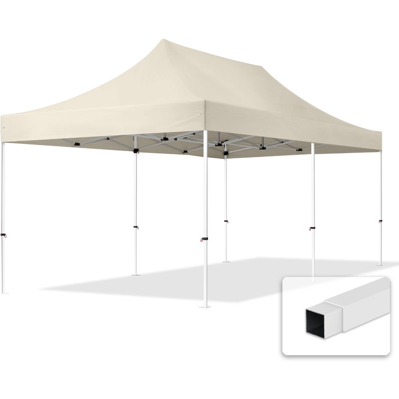 Carpasol - 3x6 m Faltpavillon, economy Stahl 30mm, creme