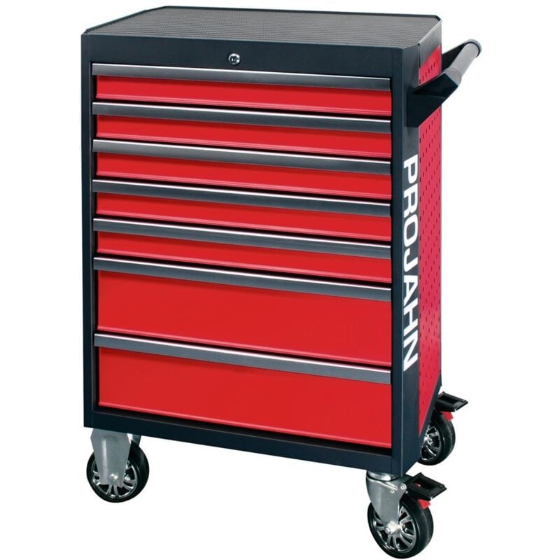 Projahn Bestückter Werkstattwagen GALAXY mit 7 Schubfächern und 210-tlg. Bestückung Rot/Anthrazit