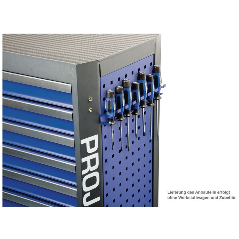 Zubehör Werkstattwagen mit Vierkantlochung Schraubendreherhalter für 7 Schraubendreher Blau - Projahn