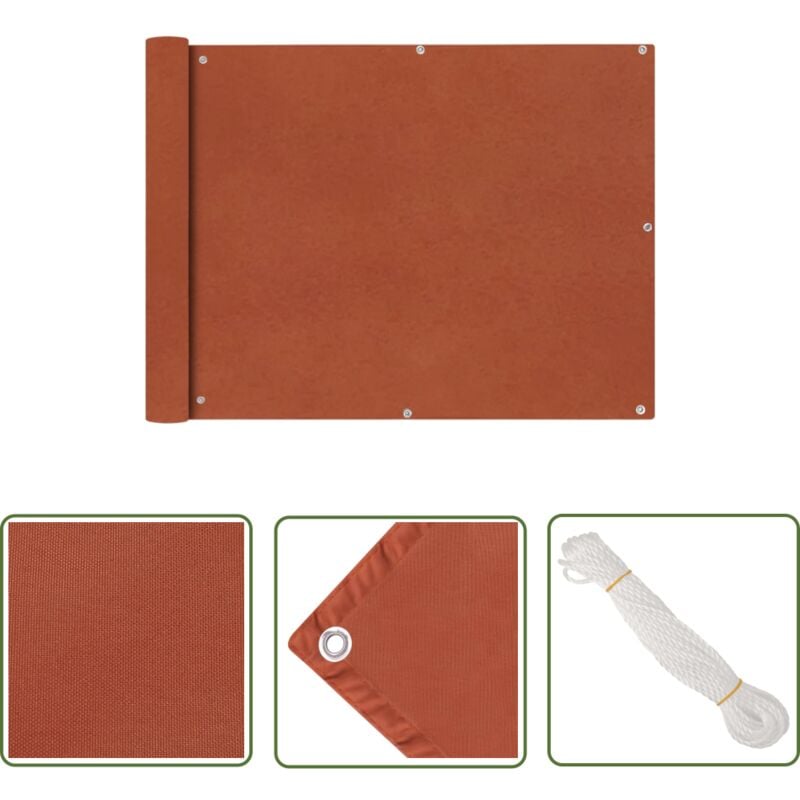 Prolenta Premium - The Living Store Balkonsichtschutz Oxfordgewebe 90x400 cm Terracotta - Balkon Privacy Screen - Sichtschutz Für Balkon - Windschutz