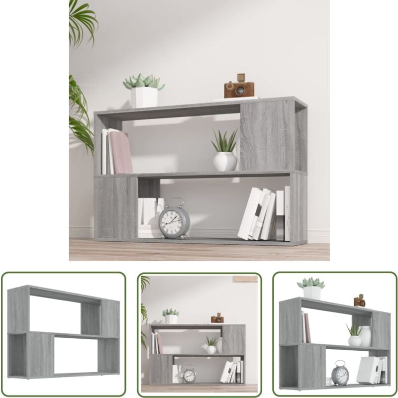 Prolenta Premium - The Living Store Bücherregal Grau Sonoma 100x24x63 cm Holzwerkstoff - Bucherregal - Regal Grau - Holzkasten - Wohnraumgestaltung