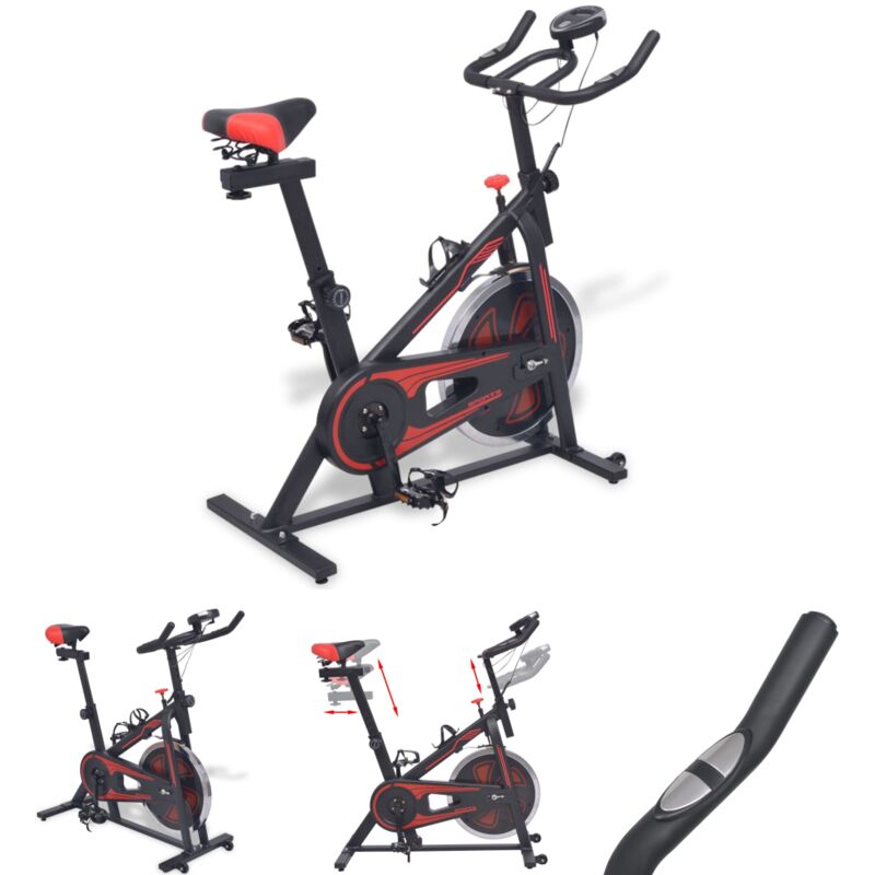 Prolenta Premium - The Living Store Heimtrainer mit Pulsmesser Schwarz und Rot - Heimtrainer - Mehrfarbig