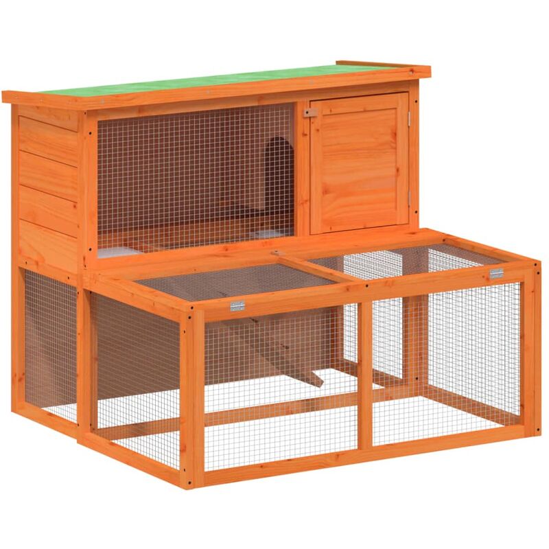 Kaninchenstall Braun 102x90x84,5 cm Massivholz Kiefer vidaXL