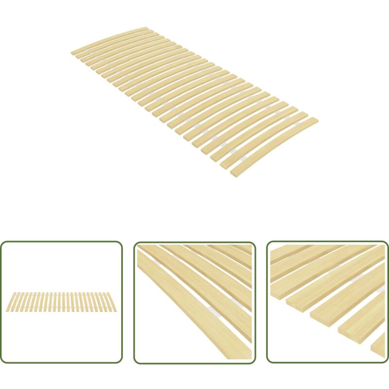 Prolenta Premium - The Living Store Lattenrost mit 24 Latten 80x200 cm - Holzlattenrost - Lattenrost 80x200 - Pappelholzlattenrost - Rollos