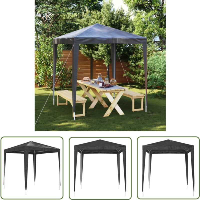 Prolenta Premium - The Living Store Profi-Partyzelt 2x2 m Anthrazit - Outdoor Partyzelt - Gartenpavillon - Pavillon - Sonnensegel - Festivitätszelt
