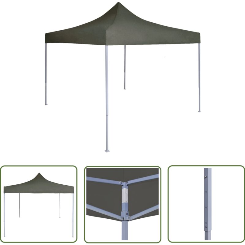 Prolenta Premium - The Living Store Profi-Partyzelt Faltbar 2×2 m Stahl Anthrazit - Outdoor Event Zelt - Partyzelt - Gartenparty - Grillplatz