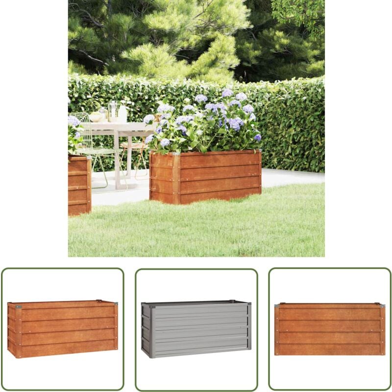 Asupermall - The Living Store Hochbeet Rostig 100x40x45 cm Cortenstahl - Cortenstahl Hochbeet - Gartengeräte - Balkonbepflanzung - Pflanzenbehälter