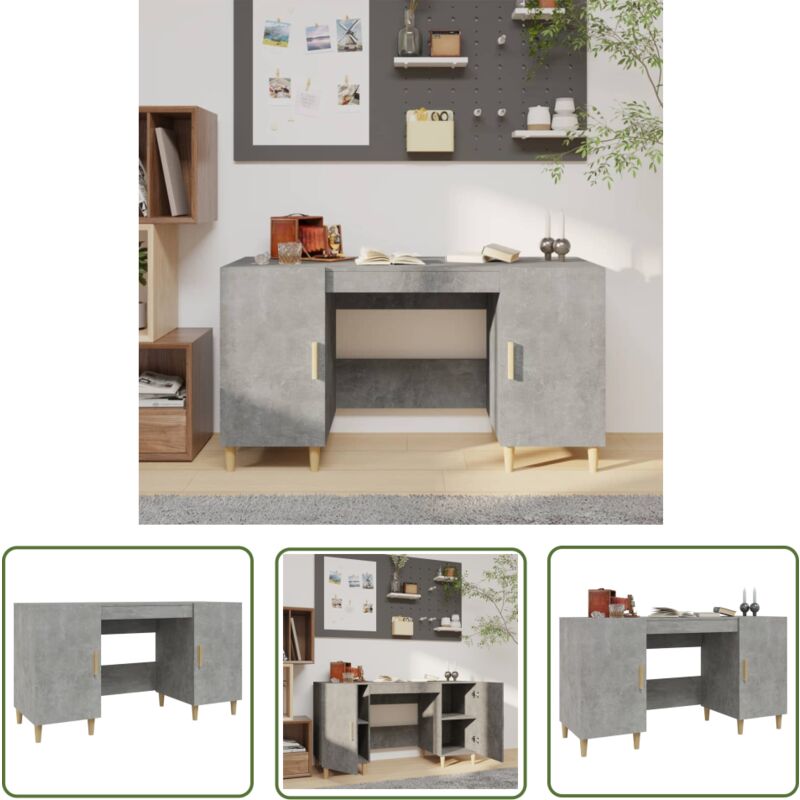 Prolenta Premium - The Living Store Schreibtisch Betongrau 140x50x75 cm Holzwerkstoff - Schreibtisch - Bürostuhl - Home Office - Arbeitsplatz