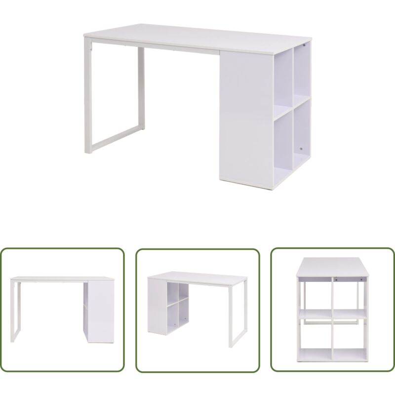 Prolenta Premium - The Living Store Schreibtisch 120×60×75 cm Weiß - Bürostuhl - Schreibtisch - Home Office - Arbeitsplatz - Weißer Schreibtisch