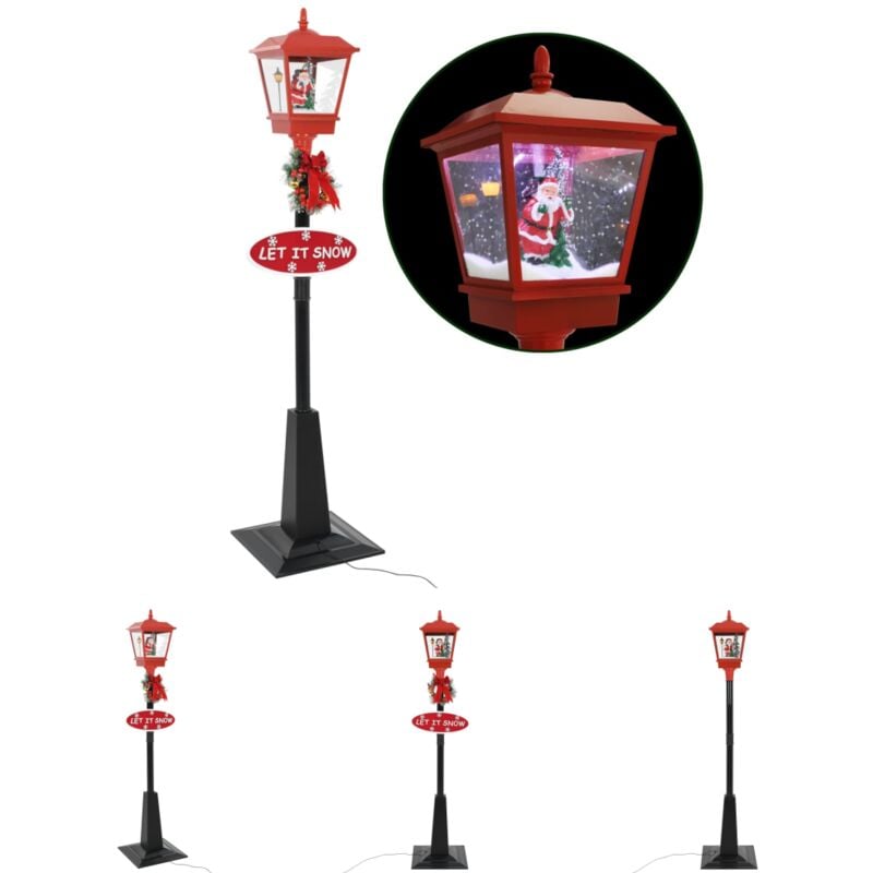 The Living Store Weihnachts-Straßenlampe mit Weihnachtsmann 180 cm LED - Weihnachtsbeleuchtung