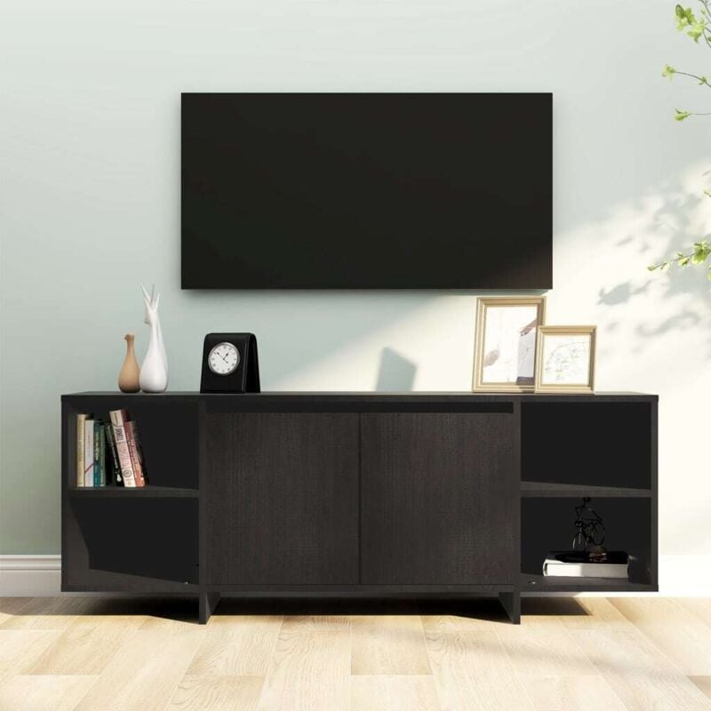 The Living Store TV-Schrank Schwarz 130x35x50 cm Holzwerkstoff - TV-Schrank - Lowboard - Holzmöbel - Fernsehtisch - Entertainmentcenter