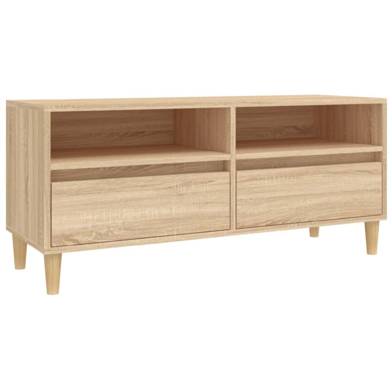 Jinlefu - TV-Schrank Sonoma-Eiche 100x34,5x44,5 cm Holzwerkstoff vidaXL
