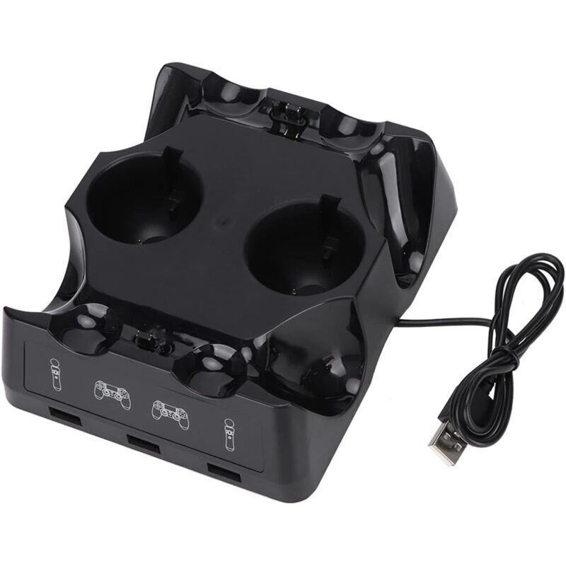 PS4-Controller-Ladestation – 4-in-1-Dockingstation und Ladegerät für PS4 / Move / VR, kompakter Ständer mit LED-Anzeigen