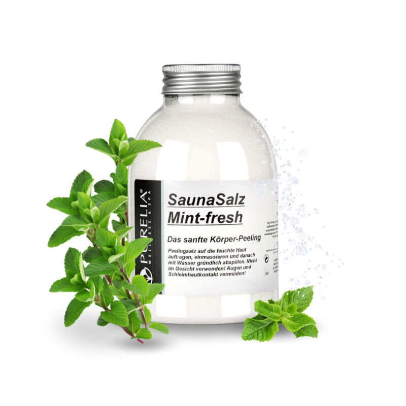 Purelia - Sauna Salz Mint fresh 650g Peelingsalz Sauna Salz Peeling Körperpeeling
