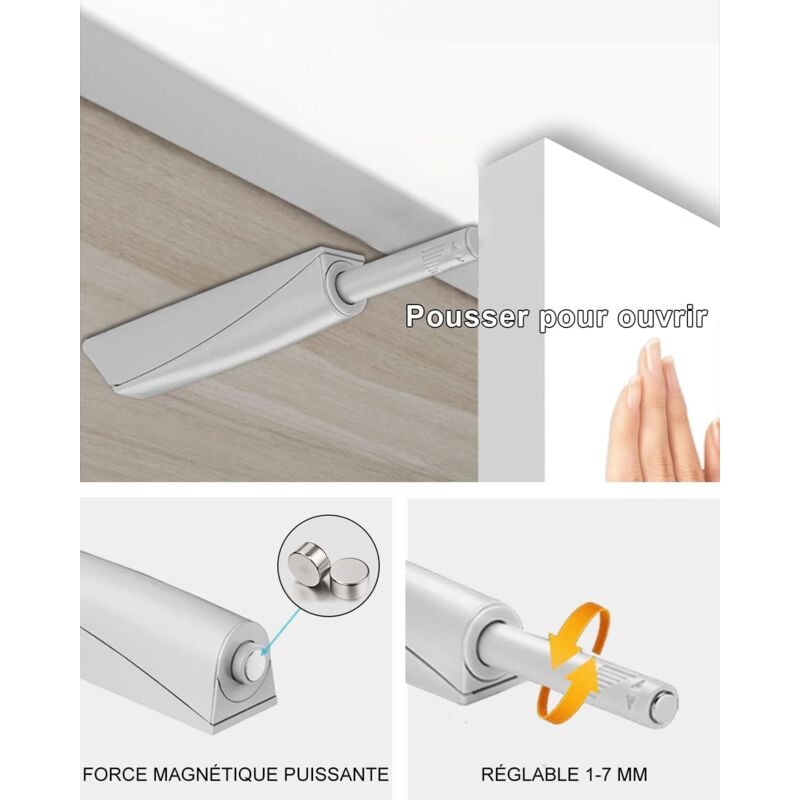 Push-to-Open-Dämpfer für Türschrank, Jiayi Magnetverschluss, Push-Open-Schrank, Magnetverschluss für Schrank, Push-to-Open-System, Schubladendämpfer